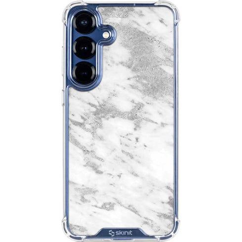 Silver Marble Galaxy S25 Clear Case